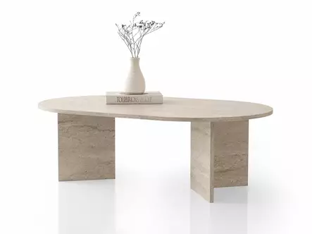Soffbord Hanah Home Oscar Travertin Spånskiva 128x42x80 cm - Soffbord - 8684283747290 - 2