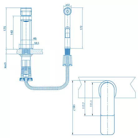 Tvättställsblandare med handdusch RUOKO mattsvart - Badrumskranar och duschar - 0283080137396 - 2